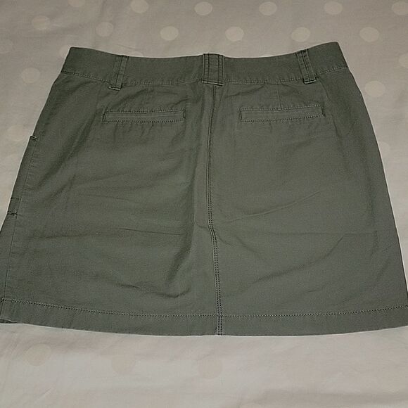 Ann Taylor Cotton/Linen Army Green Cargo Skirt - Picture 4 of 14